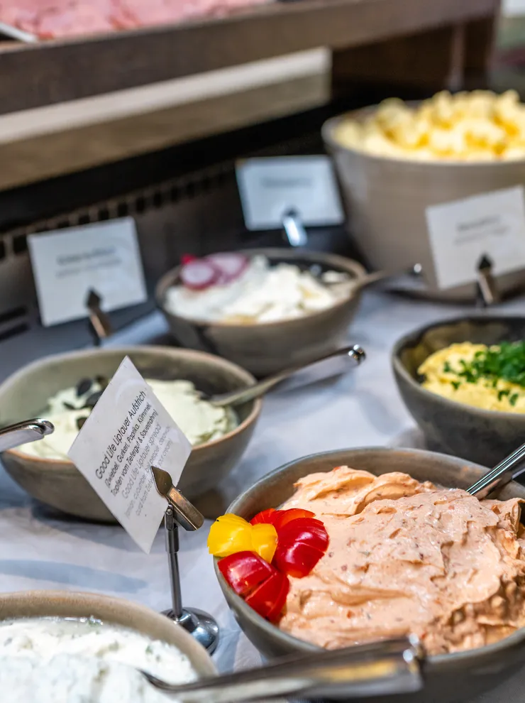 Spreads for breakfast in the Riederalm