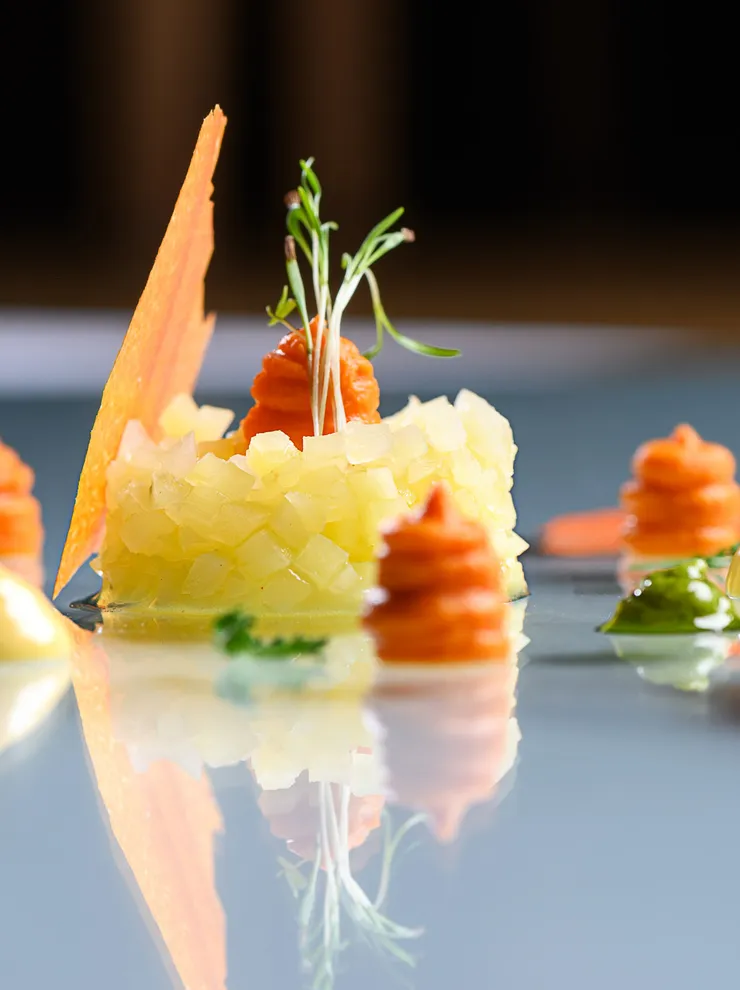 Weiße Karotte im Gourmetrestaurant