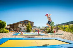 Trampolines at the adventure playground