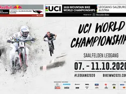 UCI Mountain Bike World Championships 2020 poster with downhill and pump track riders