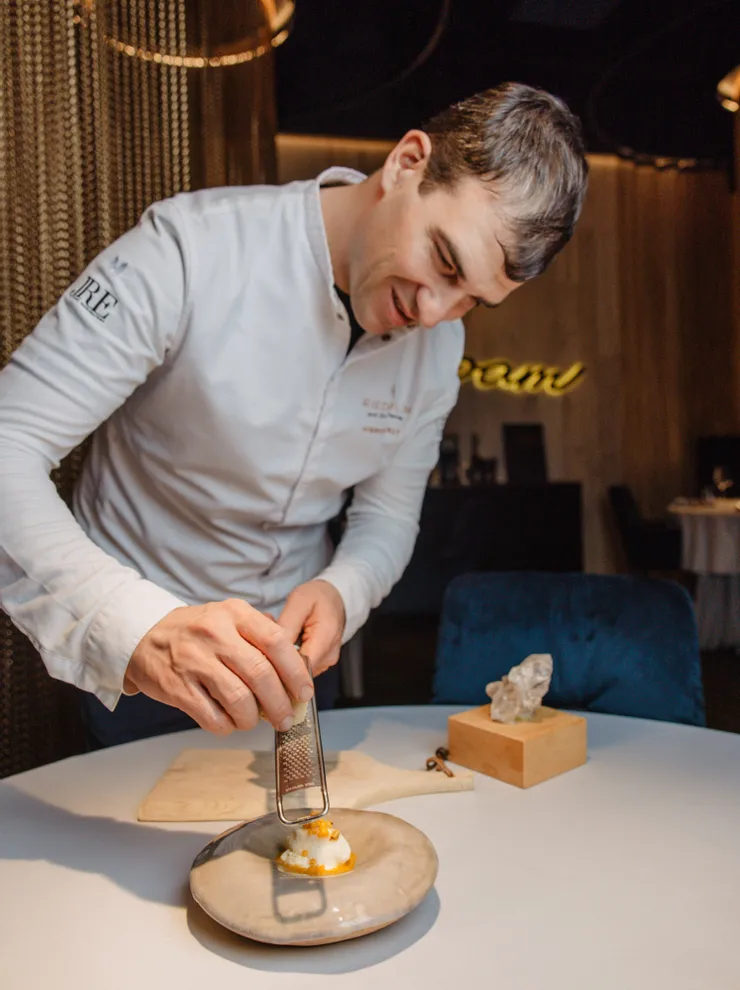 Gourmet chef Andreas Herbst at work
