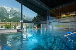 Thermal pool with thermal water in the Resort Riederalm